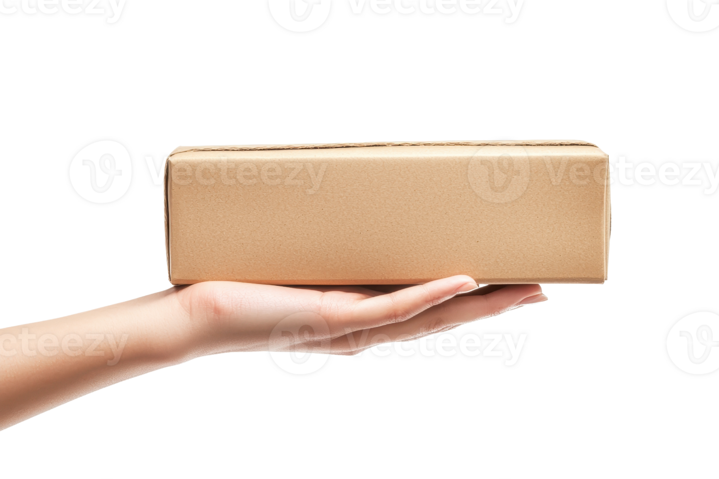 A hand presents a sleek, rectangular, gold-colored box, emphasizing its elegant design and polished surface. png