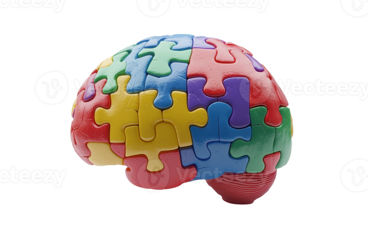 A colorful puzzle-shaped brain highlighting cognitive diversity and problem-solving concepts. png