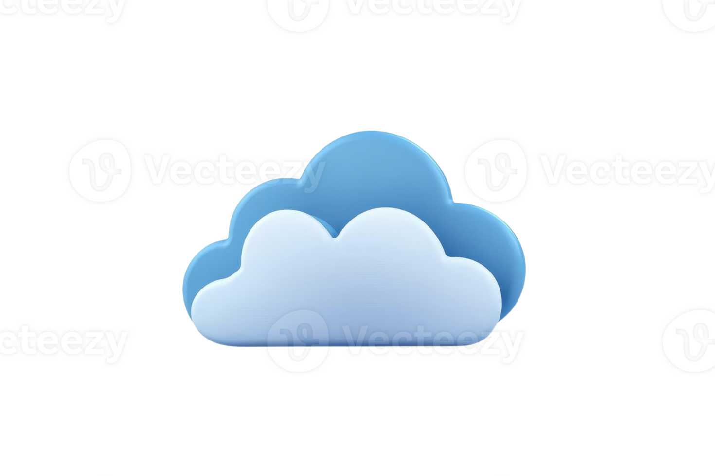 A stylized cloud in blue shades, featuring rounded edges, giving a soft and fluffy appearance. png