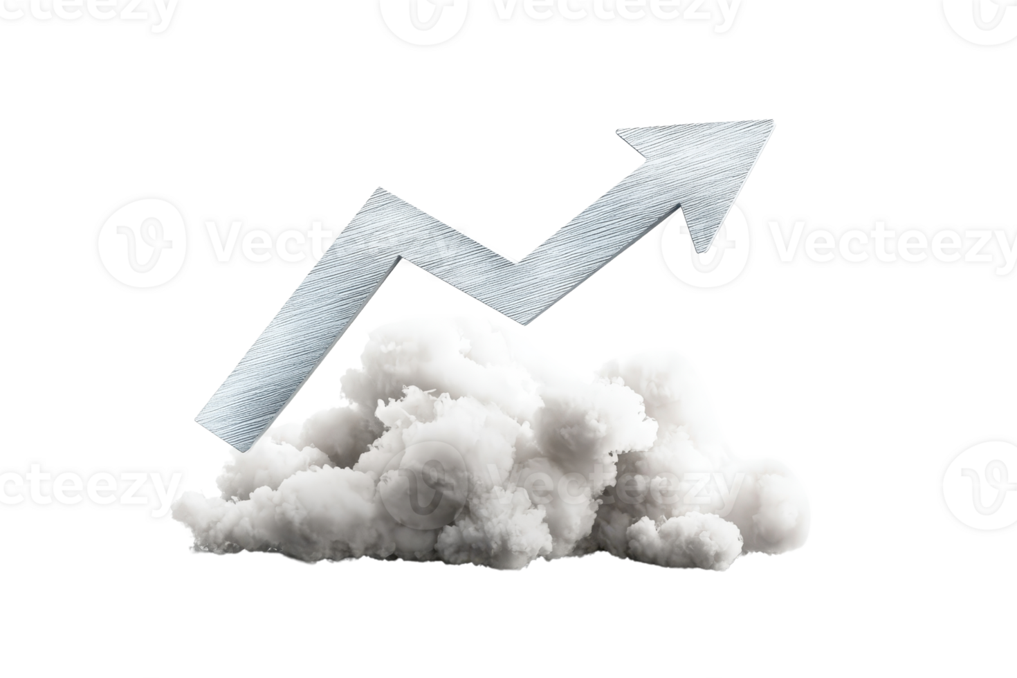 A cloud with an upward arrow symbolizing growth and progress. png