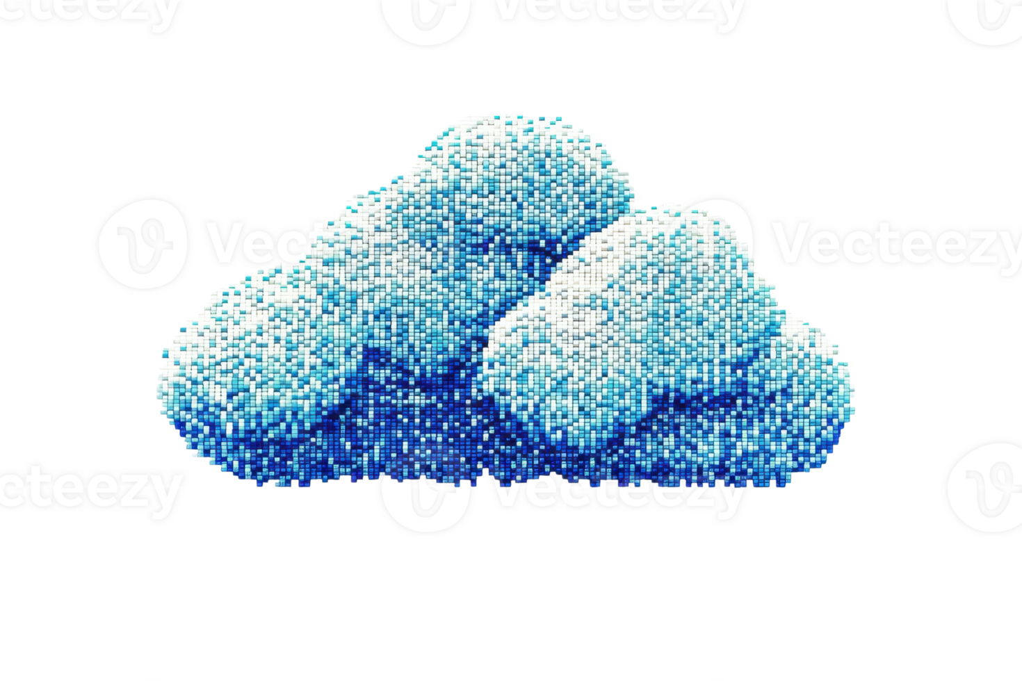 A fluffy cluster of blue clouds resembling a soft, textured shape, conveying a sense of calm and tranquility. png