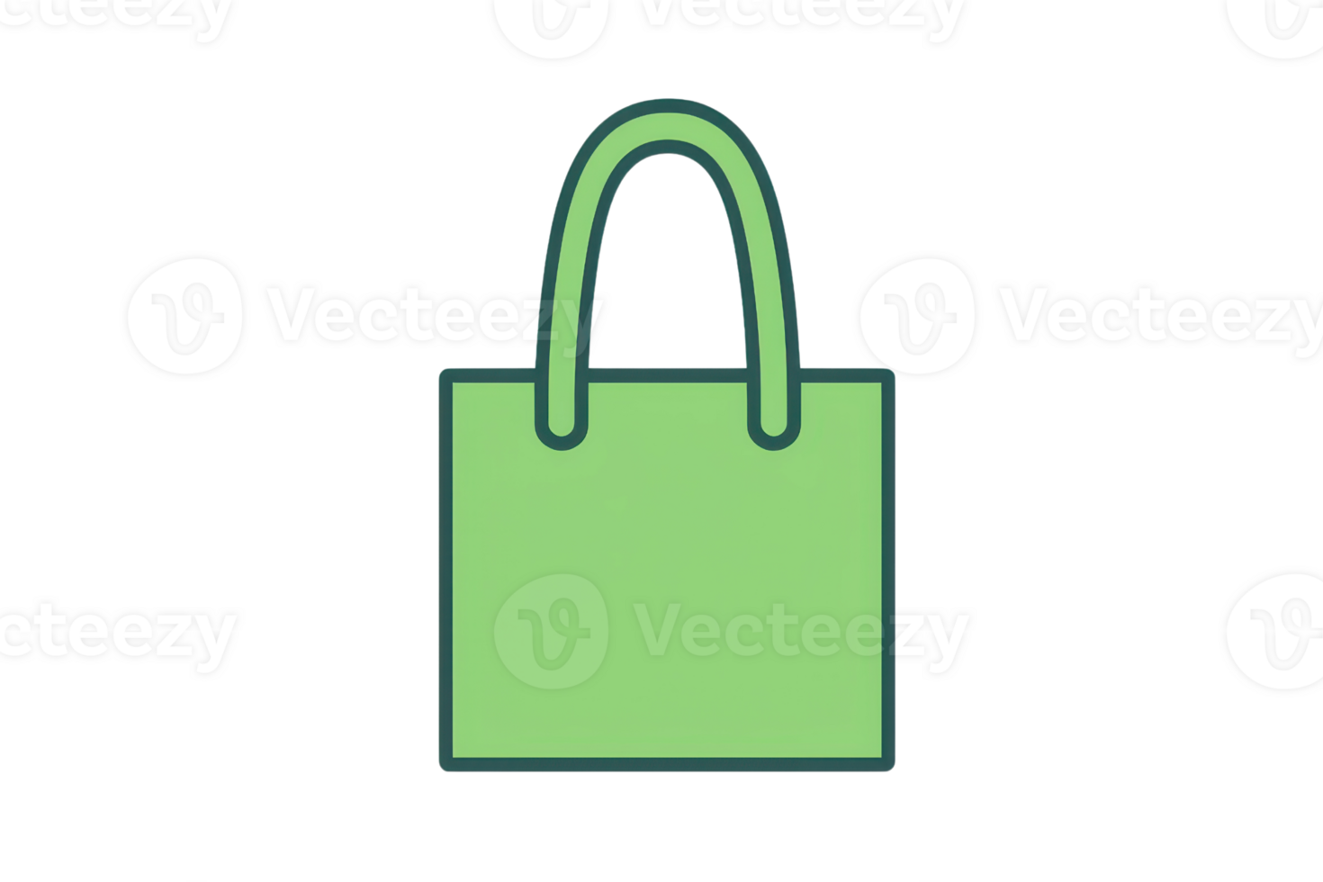 A simple green shopping bag with two handles, ideal for carrying goods and groceries. png