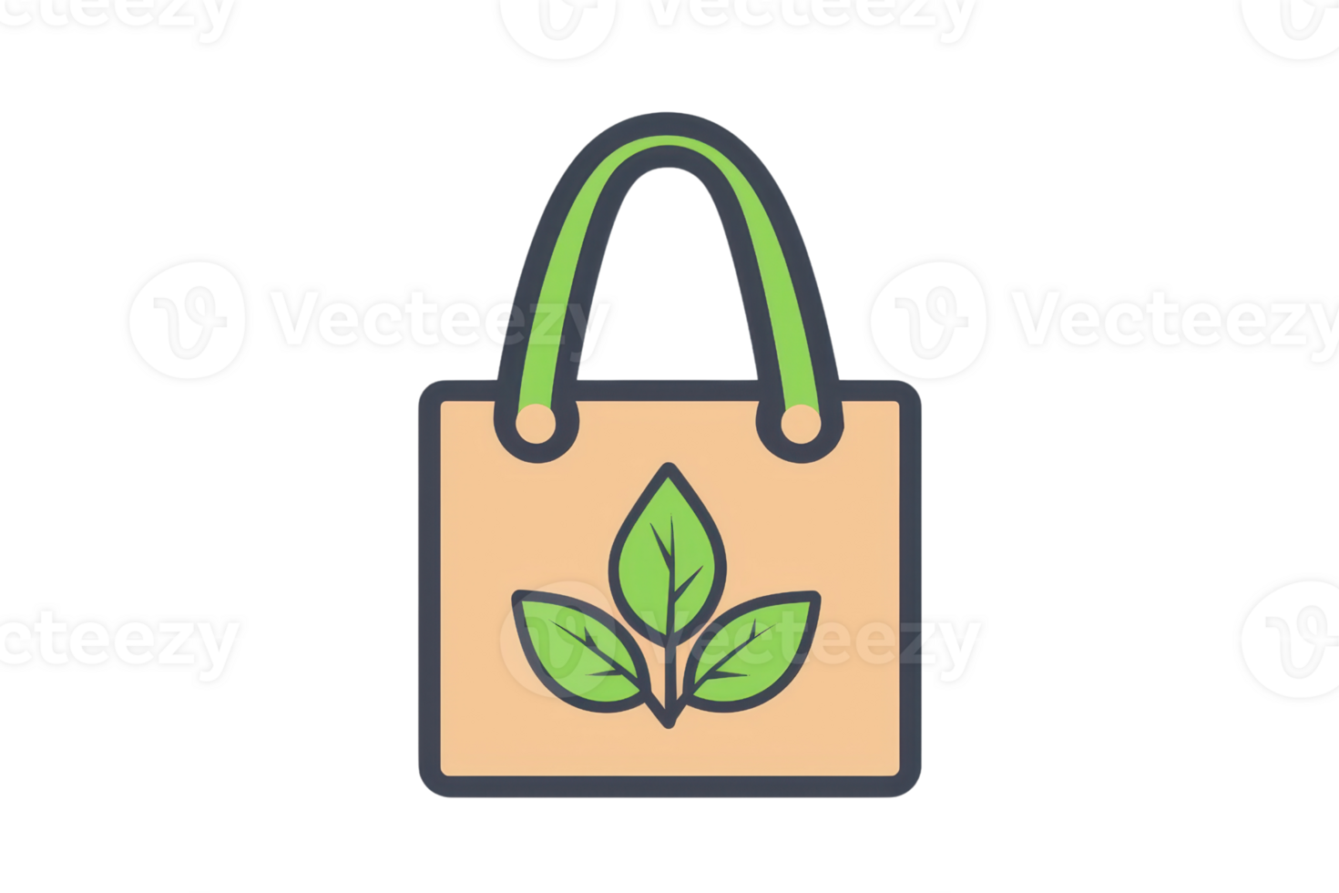 A tote bag featuring a leaf design, emphasizing eco-friendliness and sustainable shopping practices. png