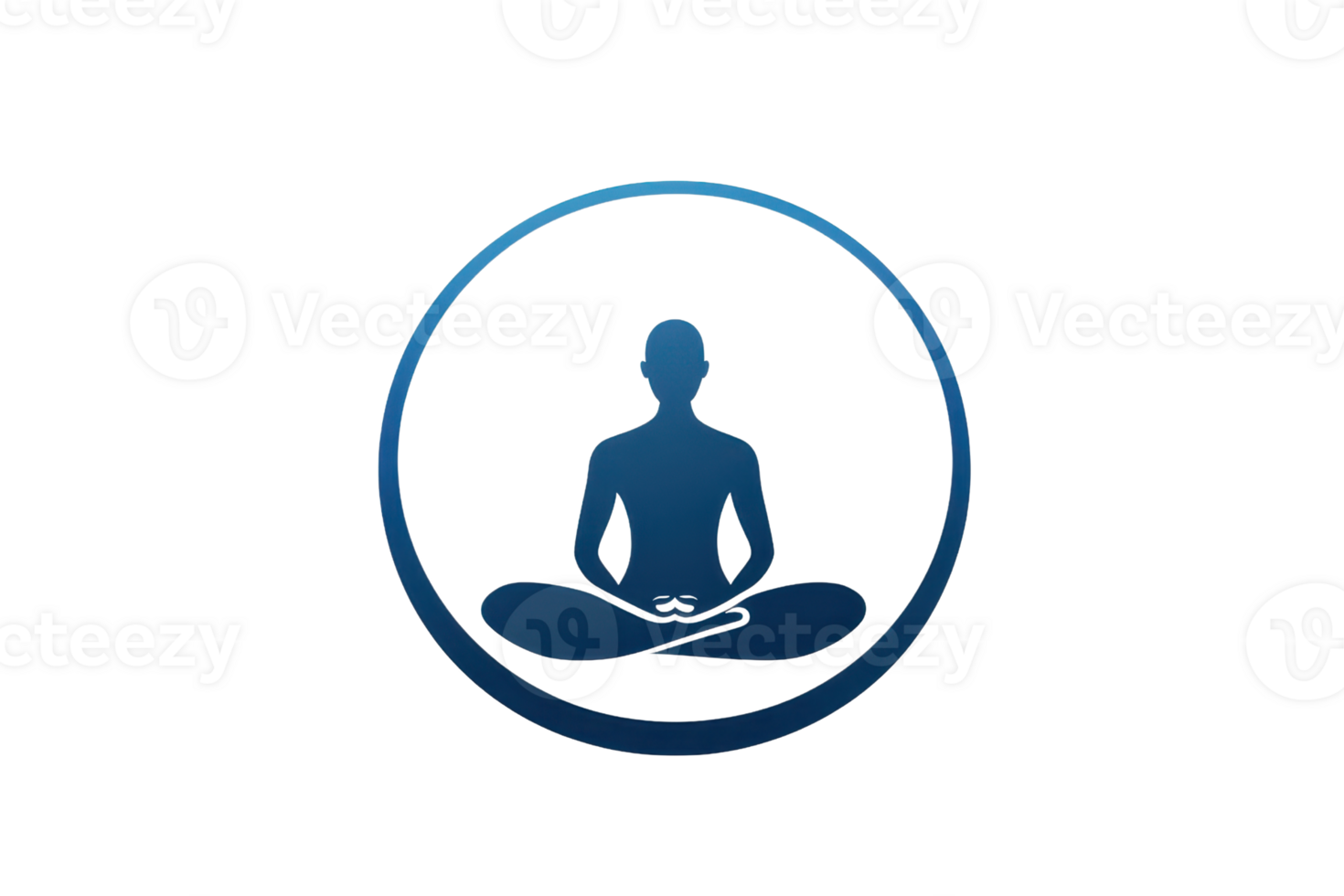 A serene silhouette of a meditating figure enclosed in a circular design, symbolizing peace and tranquility. png