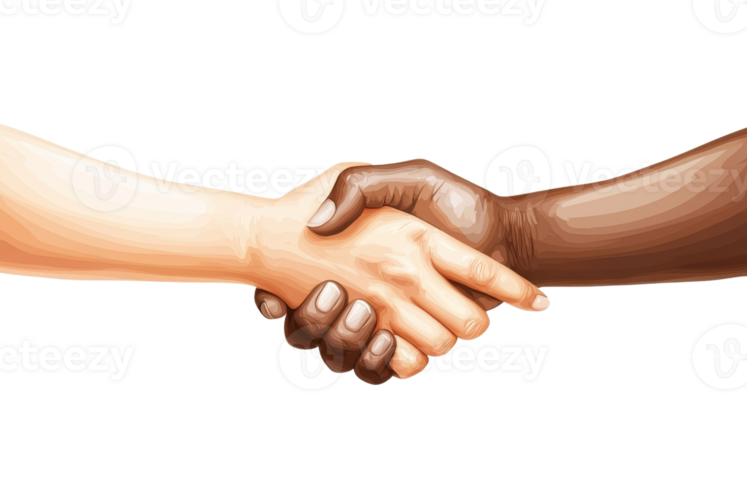 A handshake between two diverse hands symbolizes unity and collaboration. png