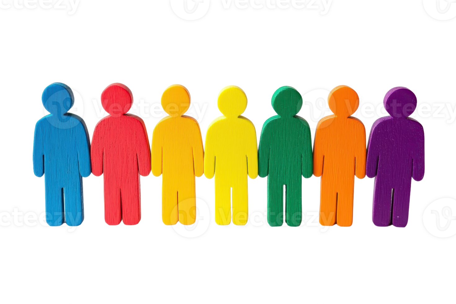 Colorful paper cutouts of figures lined up, representing diversity and inclusion. png