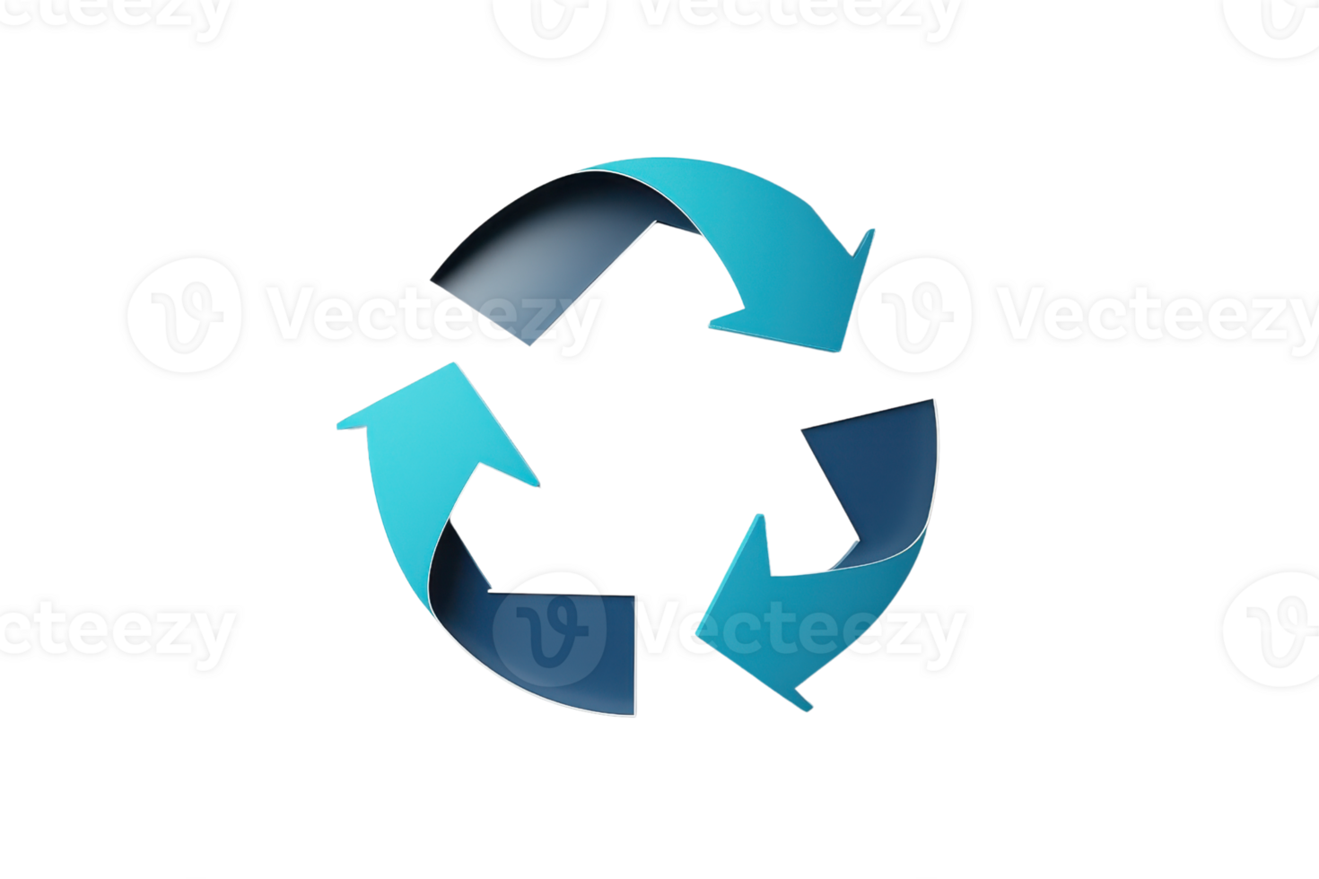 A simple, stylized recycling symbol featuring three arrows arranged in a circular motion, conveying the concept of sustainability. png