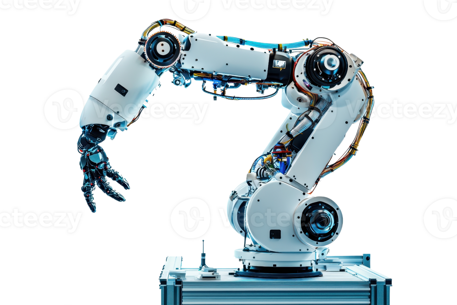 A robotic arm designed for precision tasks, featuring articulated joints and advanced mechanics. png