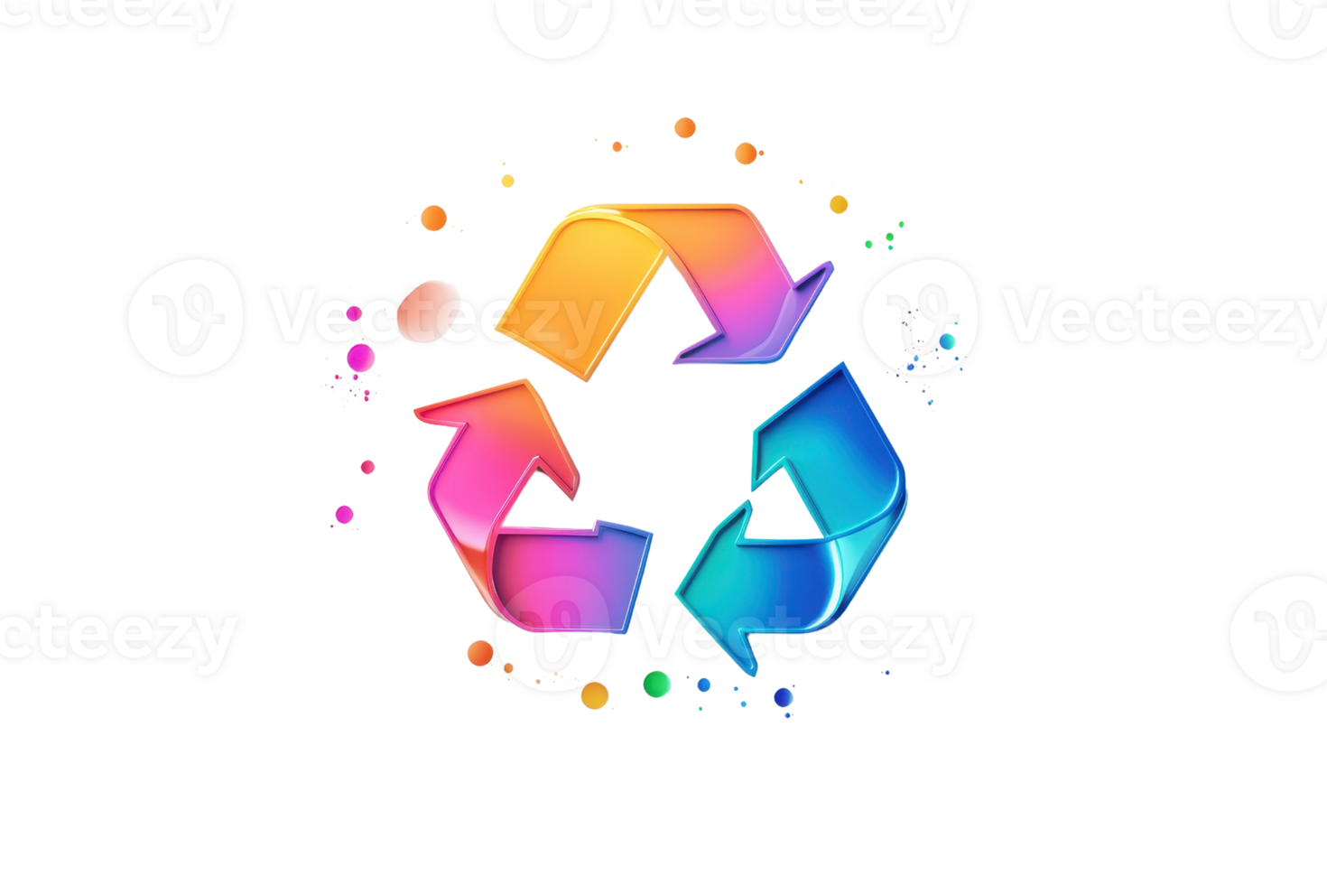 A colorful recycling symbol composed of arrows, representing sustainability and environmental awareness. png