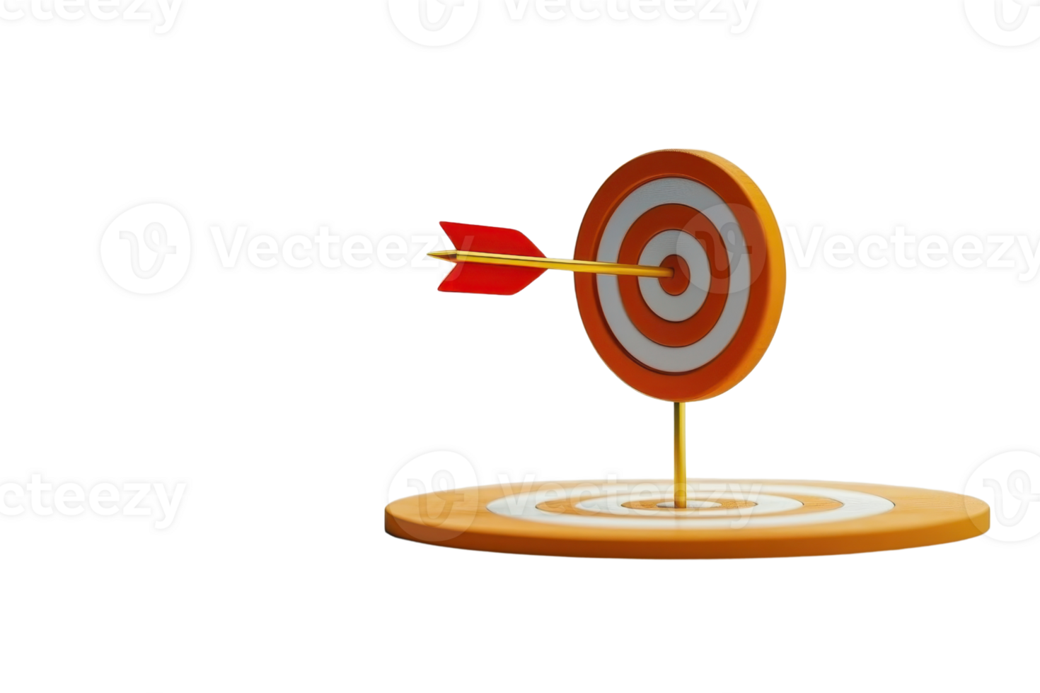 A bullseye with an arrow embedded in it, symbolizing precision and accomplishment. png