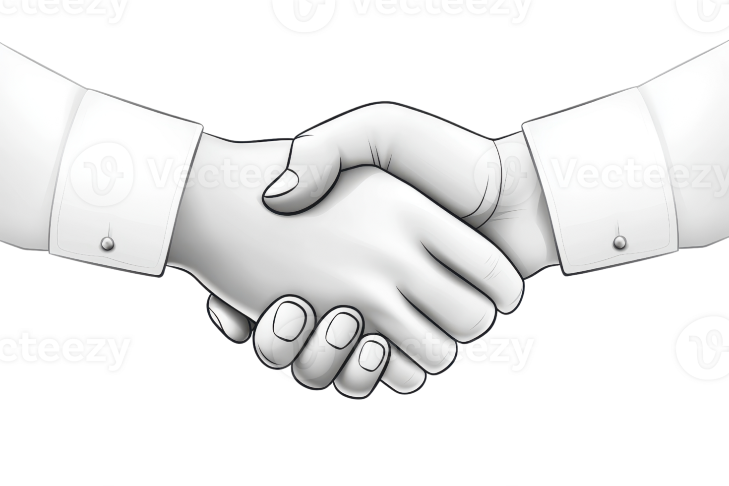 Two hands engaged in a handshake, symbolizing agreement, partnership, or collaboration. png