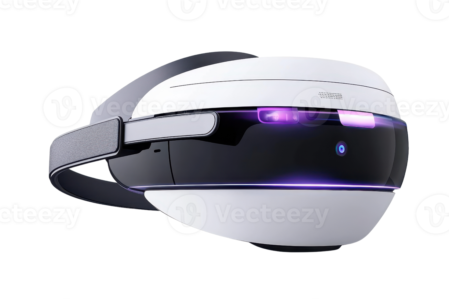 A sleek virtual reality headset featuring a modern design with illuminated elements, suitable for immersive gaming and entertainment experiences. png