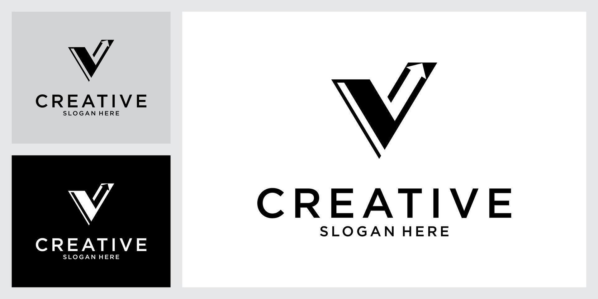 Initial letter V logo design template vector