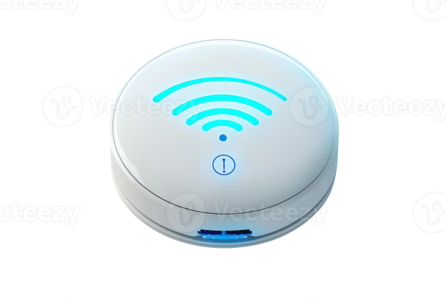 A compact Wi-Fi access point featuring an illuminated signal indicator. png