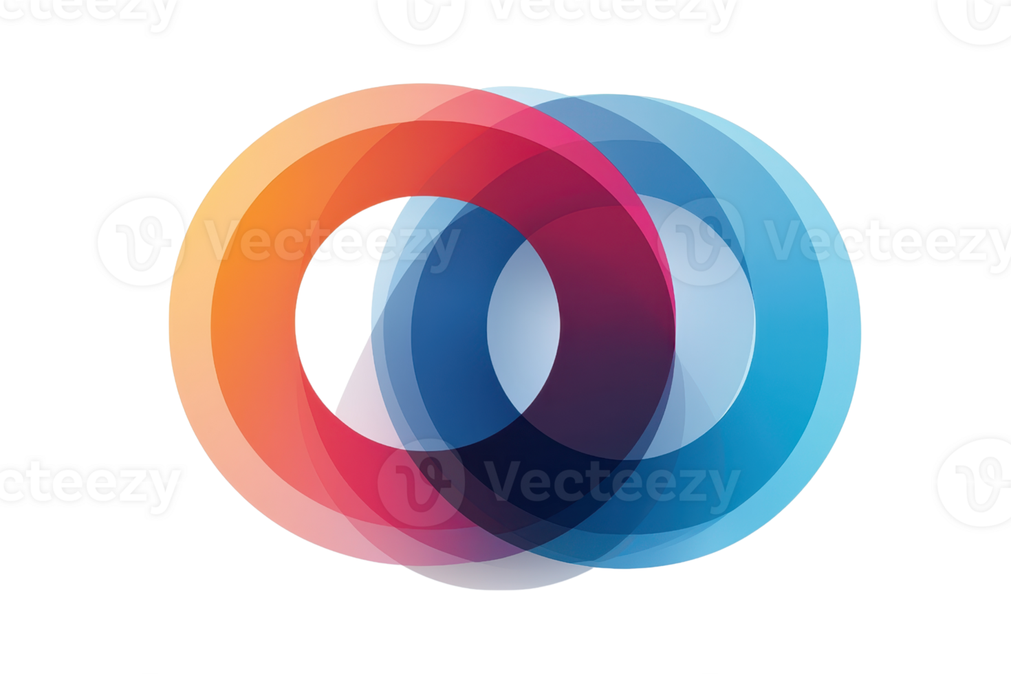 A modern design featuring overlapping circular shapes in vibrant colors, creating a striking visual effect. png