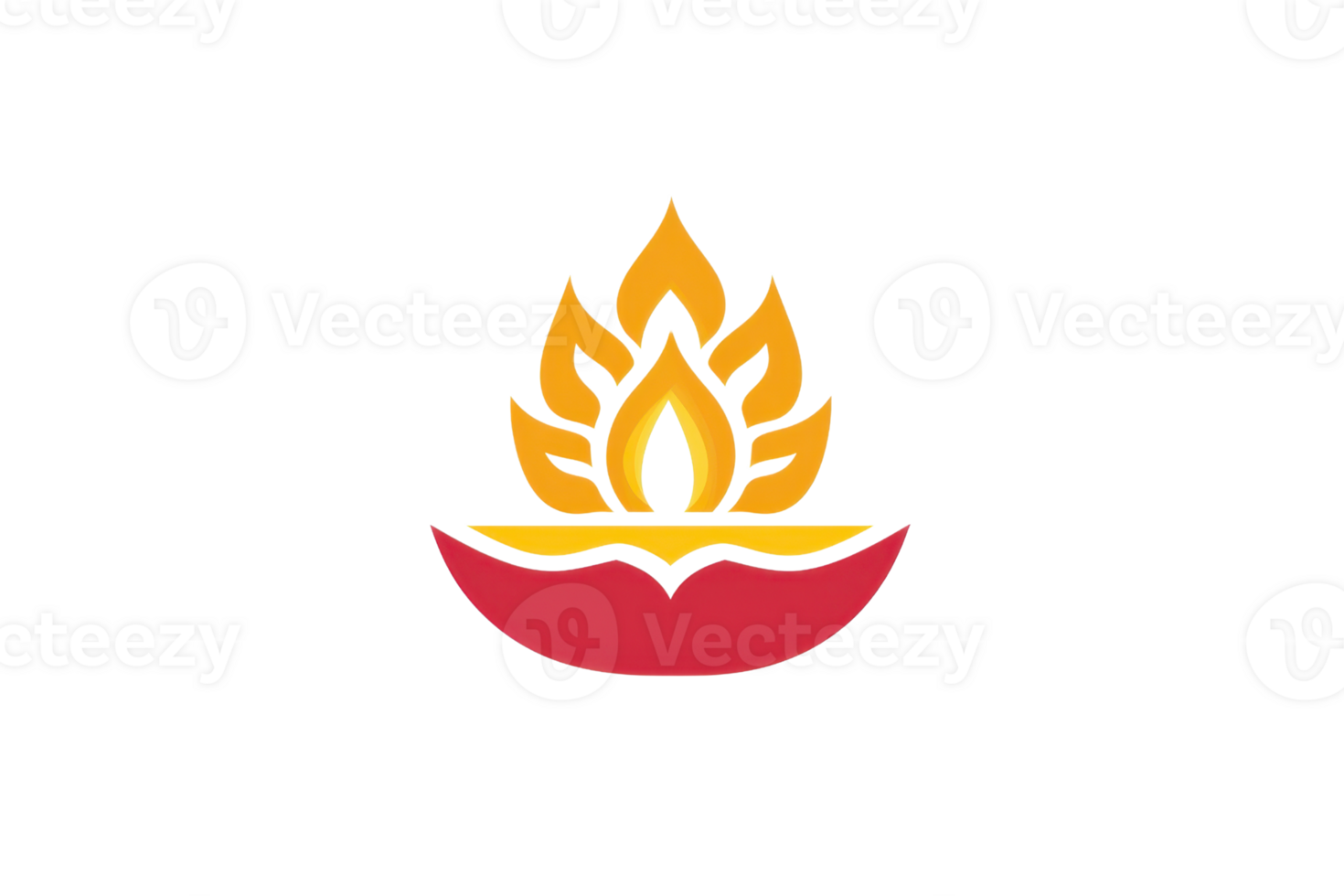 A stylized flame emerges from a lotus flower, symbolizing transformation and enlightenment. png