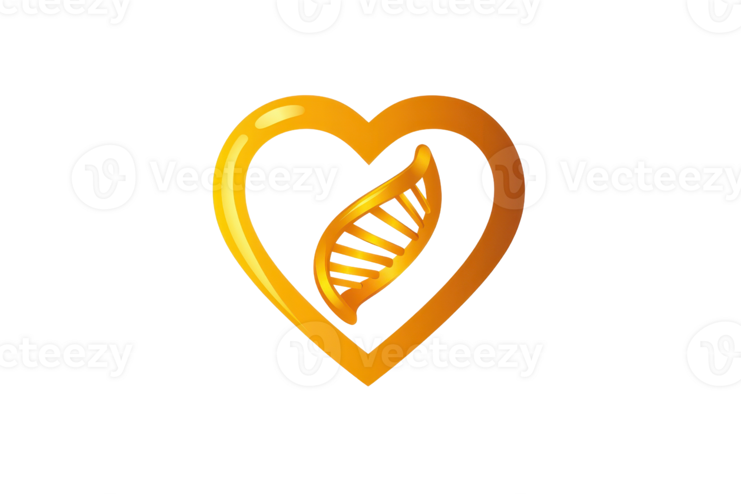 A stylized heart shape featuring a DNA helix, symbolizing the connection between love and genetics. png