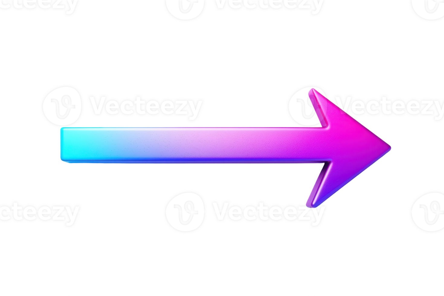 A vibrant arrow design featuring a gradient of blue and pink hues, pointing right. png