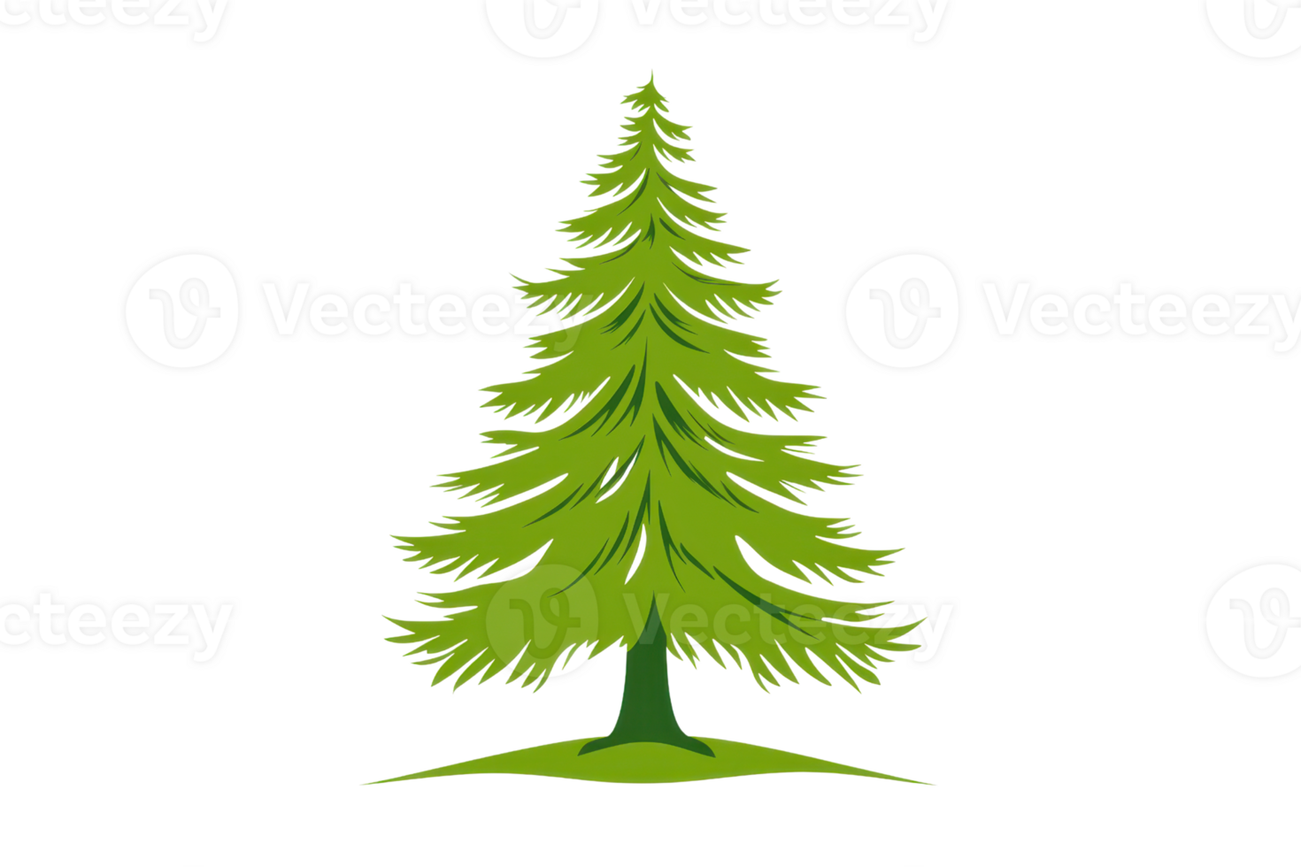 A green tree with layered branches and a sturdy trunk, symbolizing nature and resilience. png