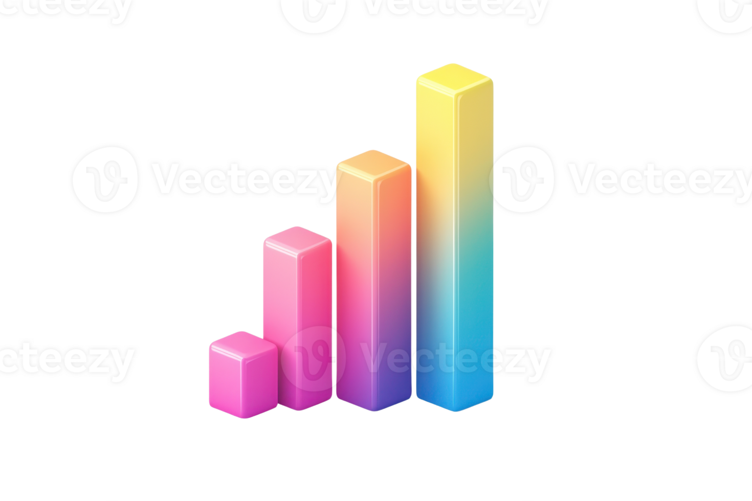 A series of colorful bars arranged in increasing height, representing data or growth statistics. png
