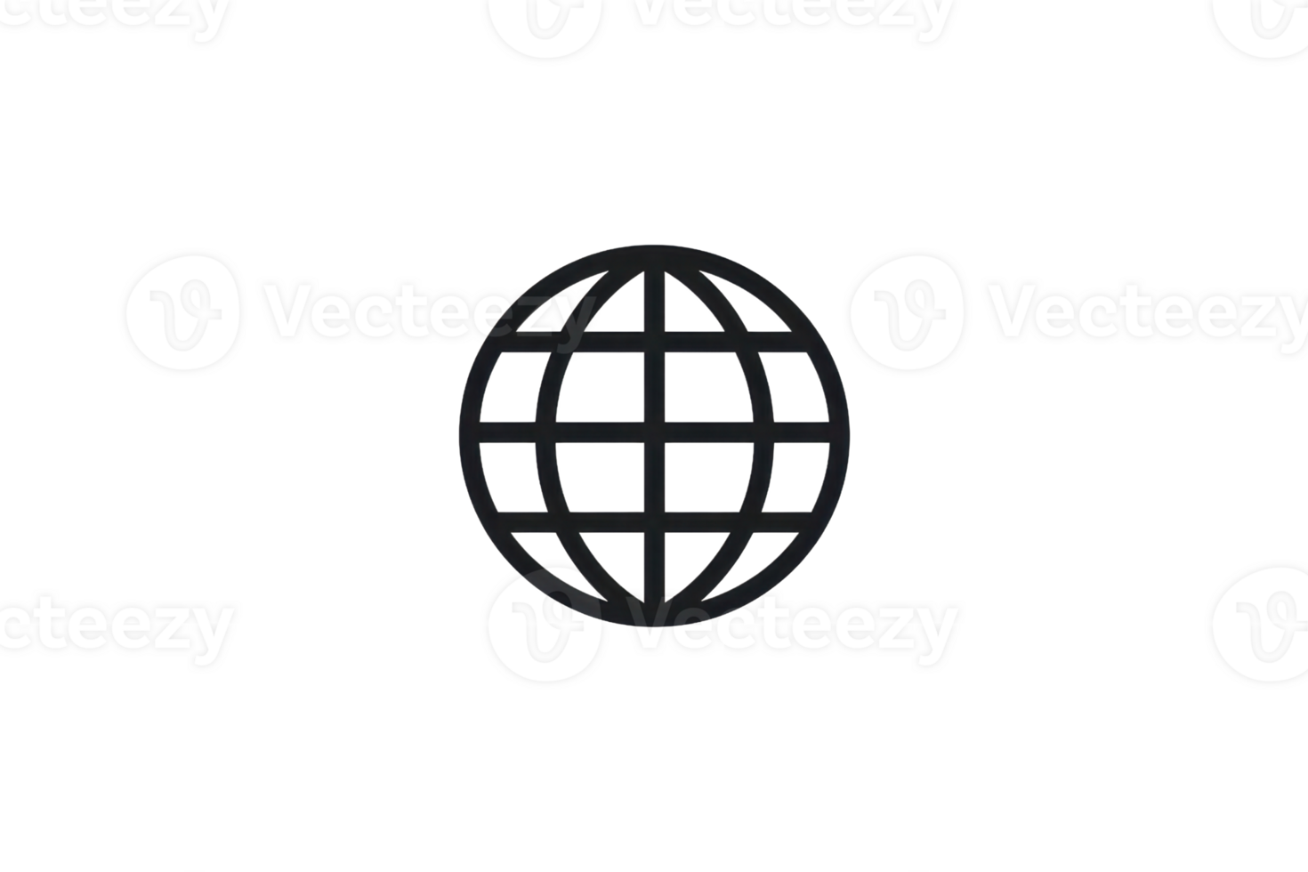 A minimalistic representation of a globe symbolizing global connectivity and international perspective. png
