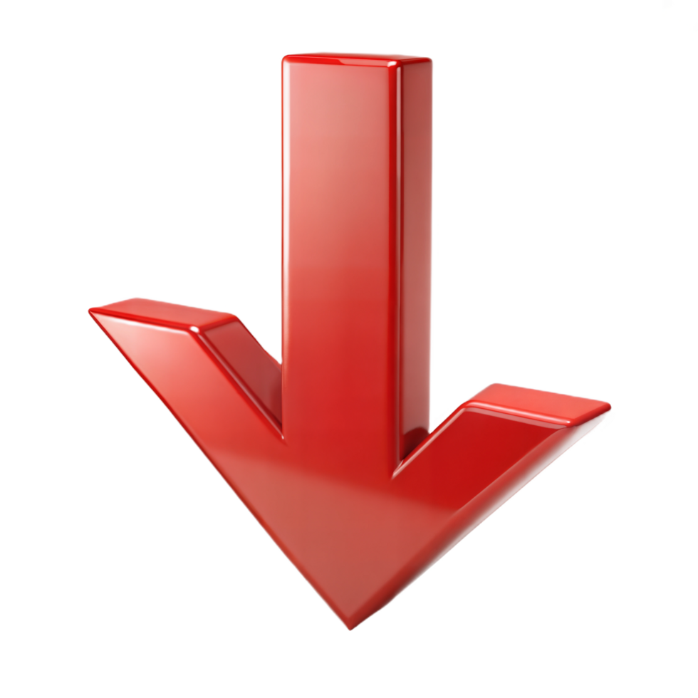Downward Pointing Arrow with Transparent Background Perfect for Digital Design png