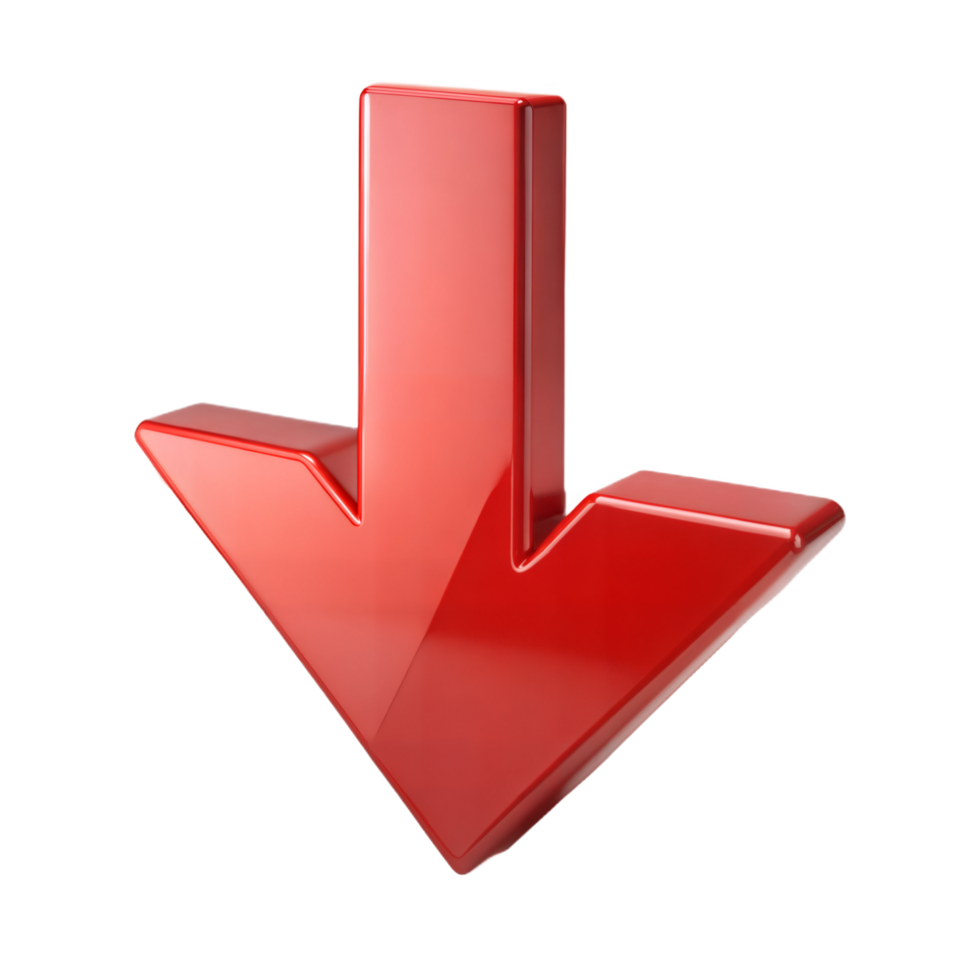 Minimalist Down Arrow Graphic on Transparent Background Ideal for Web Design png