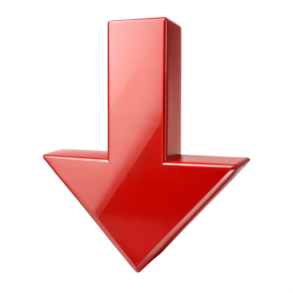 Clean and Modern Down Arrow with Transparent Background for UI and Graphics png