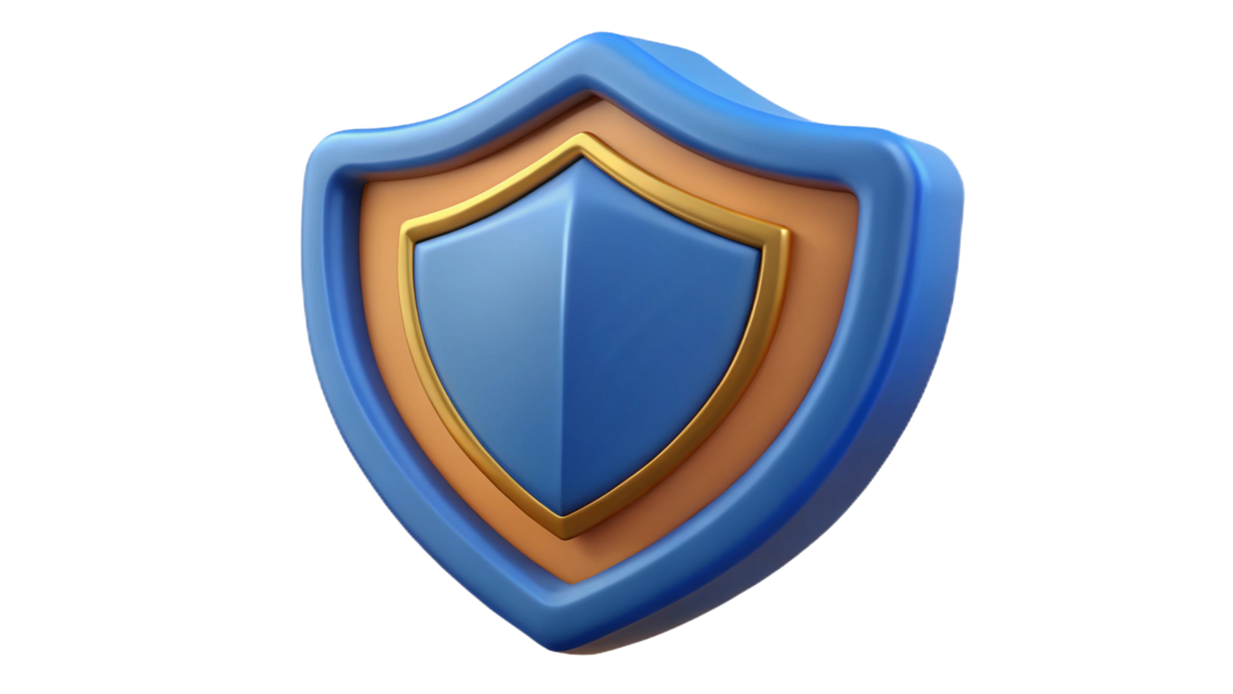 3d protect shield icon isolated on transparent background png