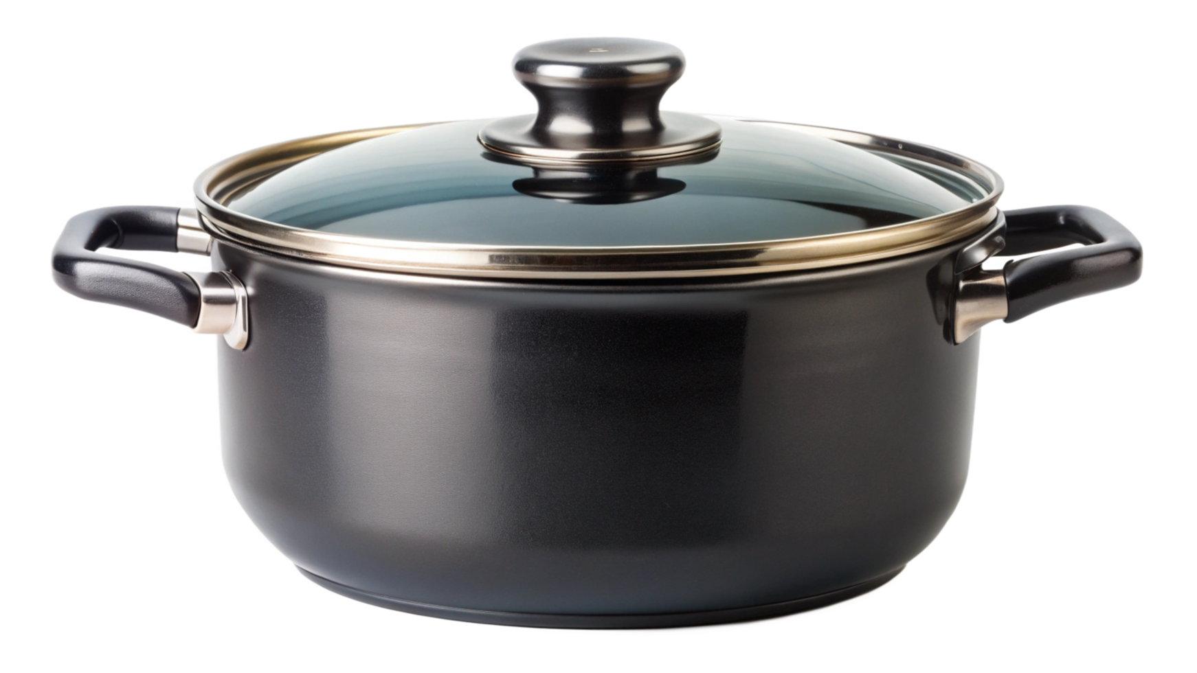 Black pot with lid isolated on transparent background png