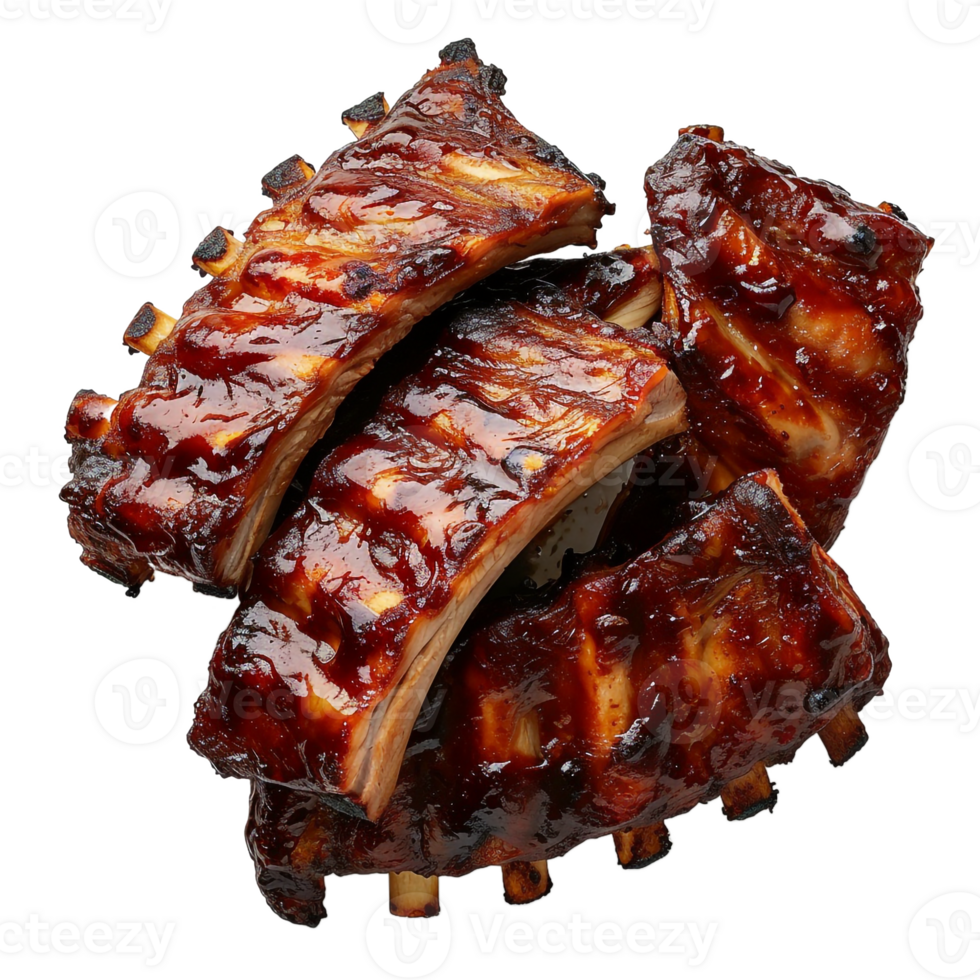 Delicious BBQ Pork Ribs Grilled Meat Food Photography png