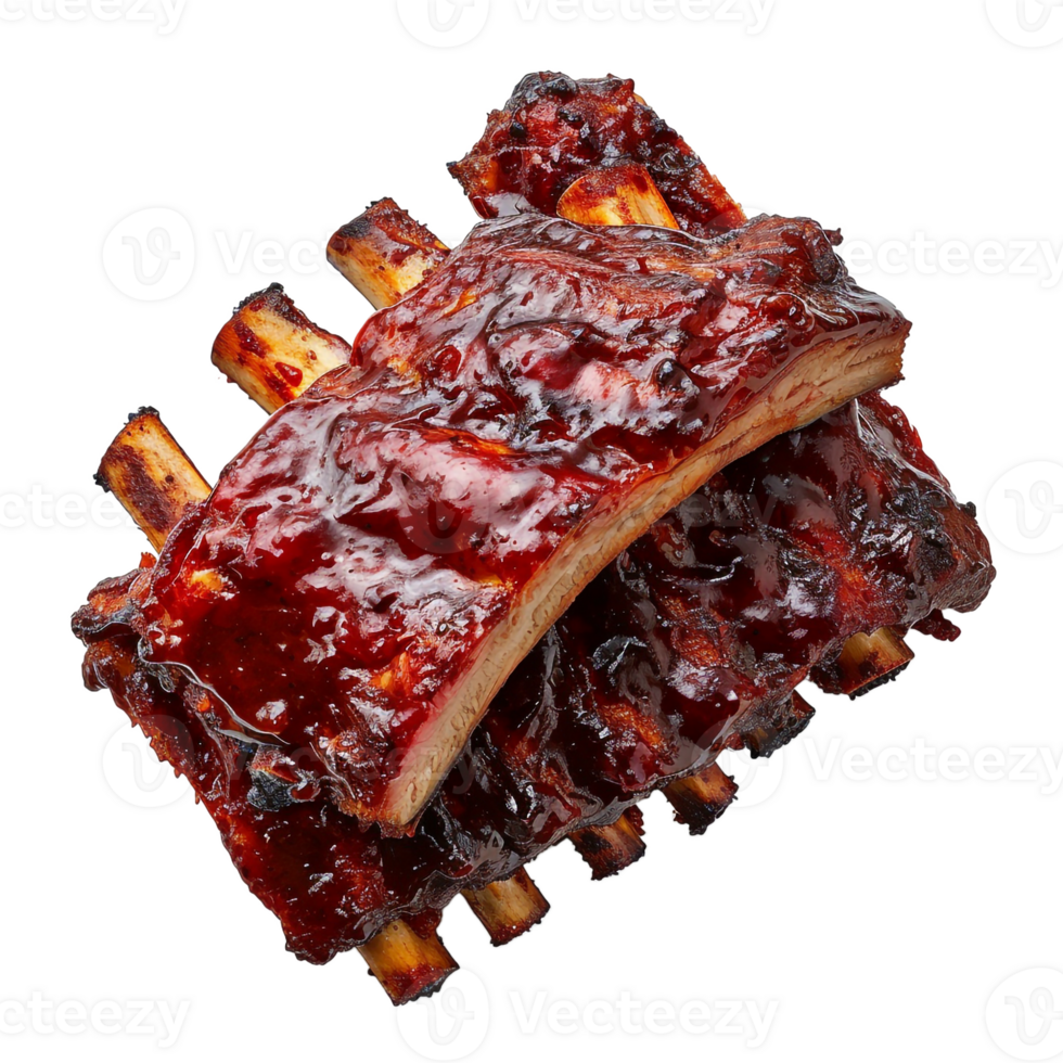 Delicious BBQ Ribs Glazed Grilled Meat Food Photography png