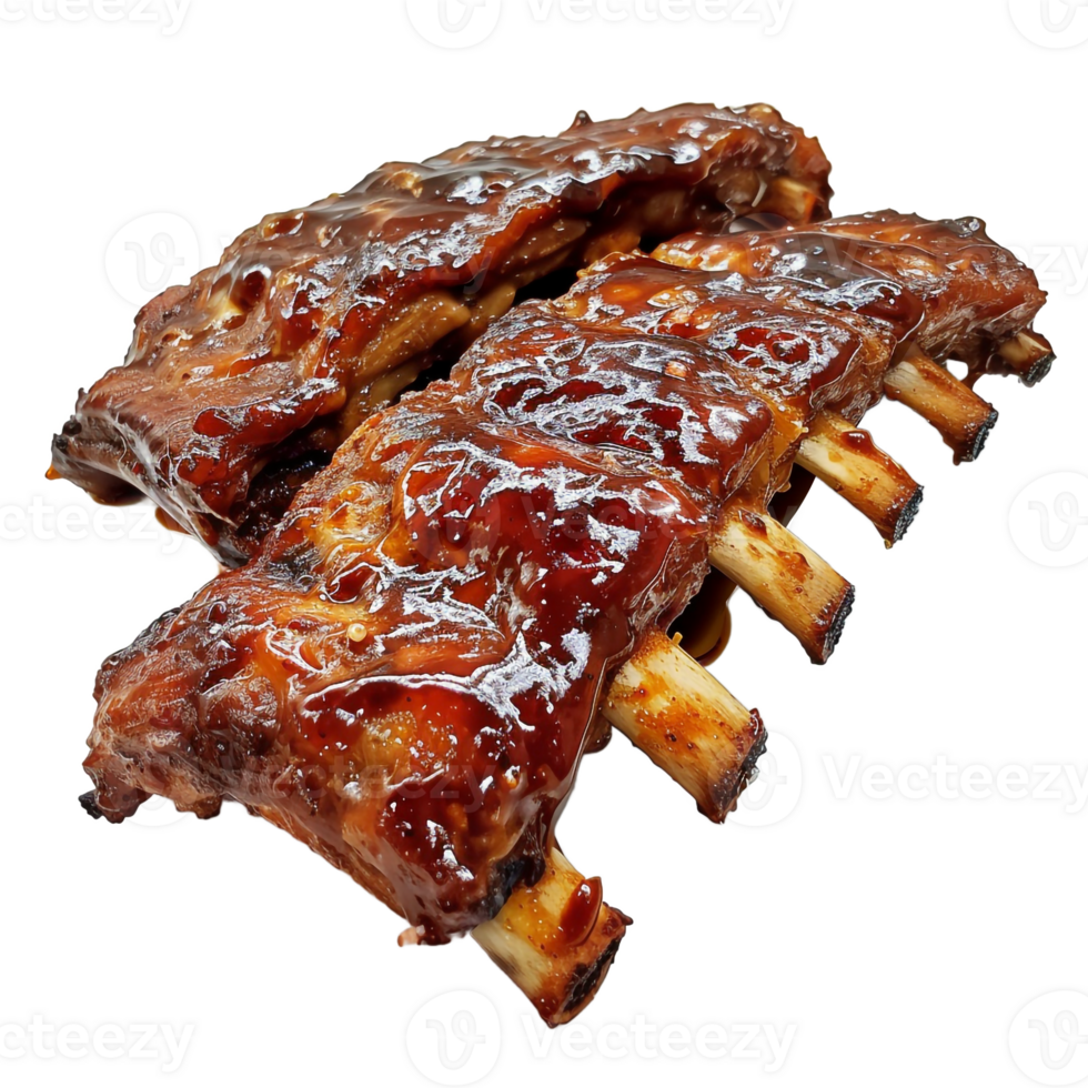 Delicious BBQ Ribs Glazed Meat BBQ Sauce Grilled Food Dinner png
