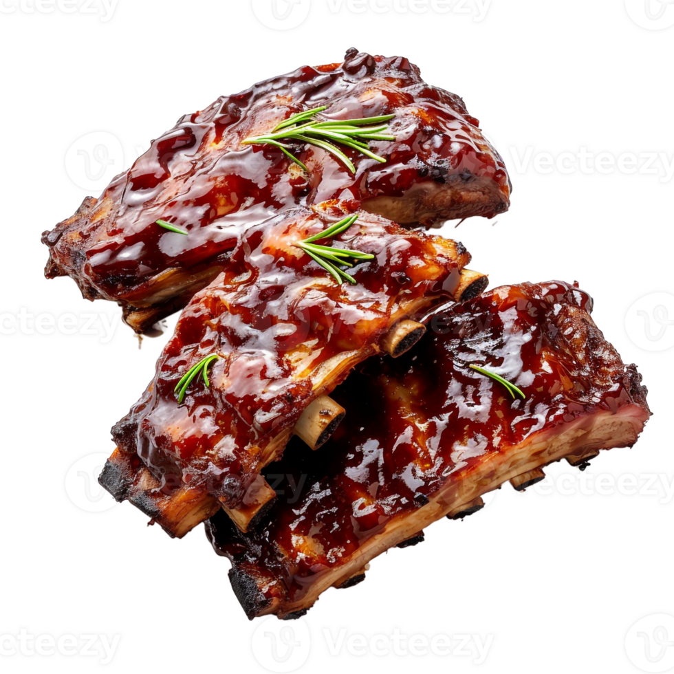 Delicious BBQ Ribs Glazed Pork Ribs Food Photography png