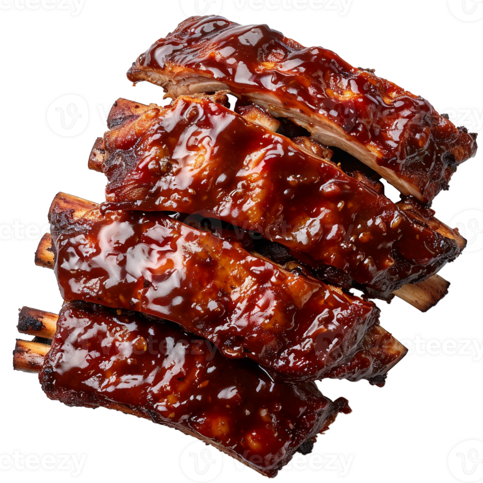 Delicious BBQ Ribs Grilled Pork Sweet Sauce Food Photography png