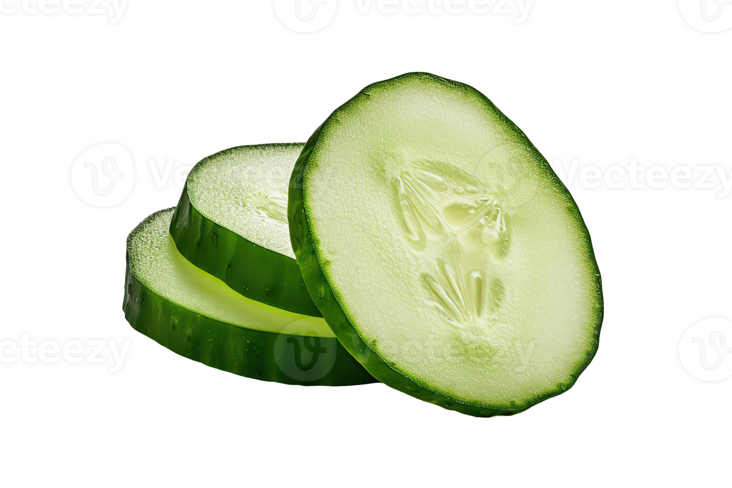 Fresh Cucumber Slices Green Vegetable Healthy Food Diet Snack png