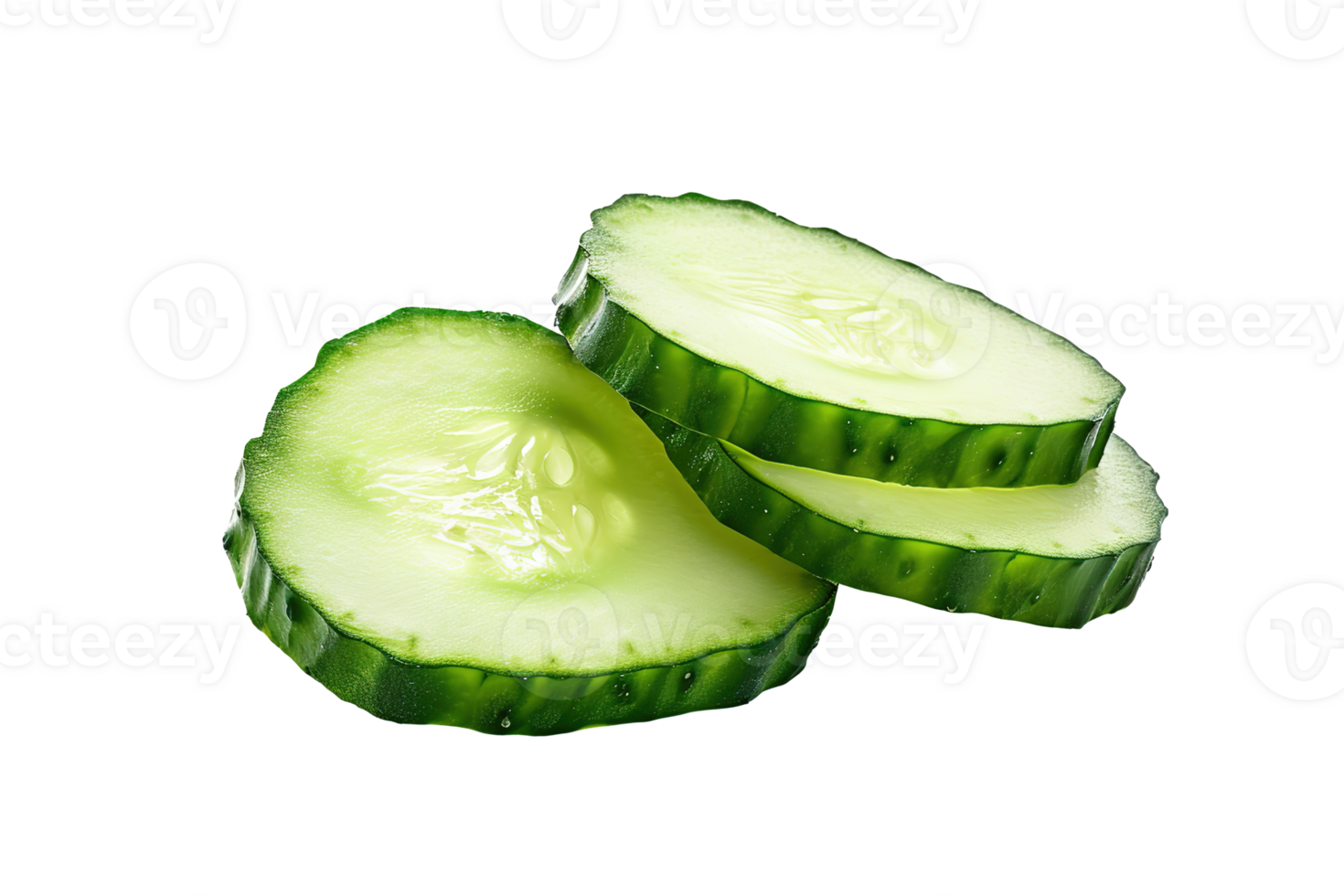 Fresh Cucumber Slices Healthy Food Green Vegetable Diet Cooking Ingredient Salad Snack Refreshing png