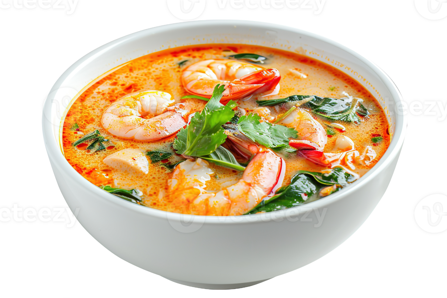 Delicious Tom Yum Soup with Shrimp Creamy Coconut Broth Spices png