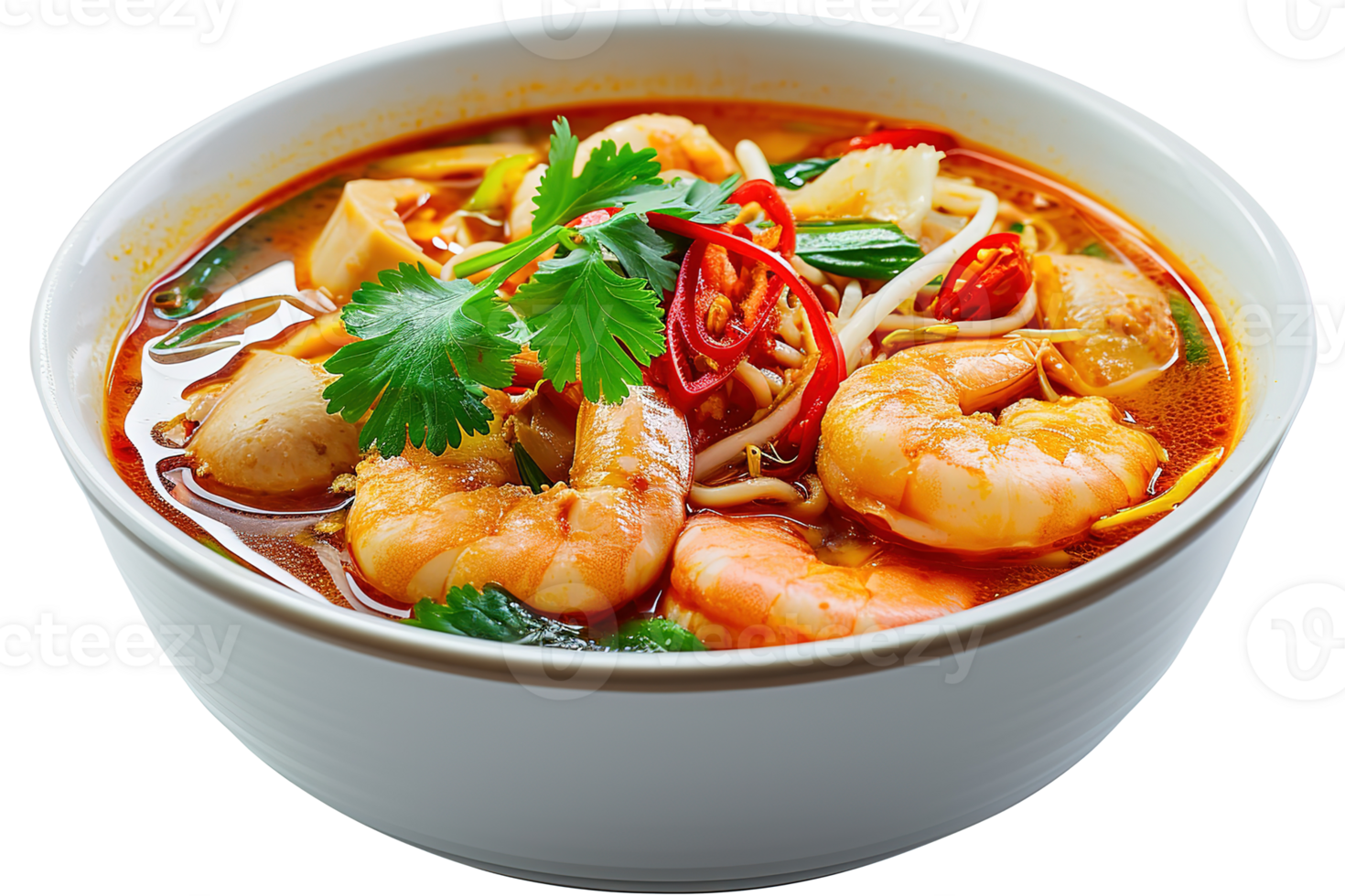 Spicy Shrimp Noodle Soup Asian Cuisine Food Photography png
