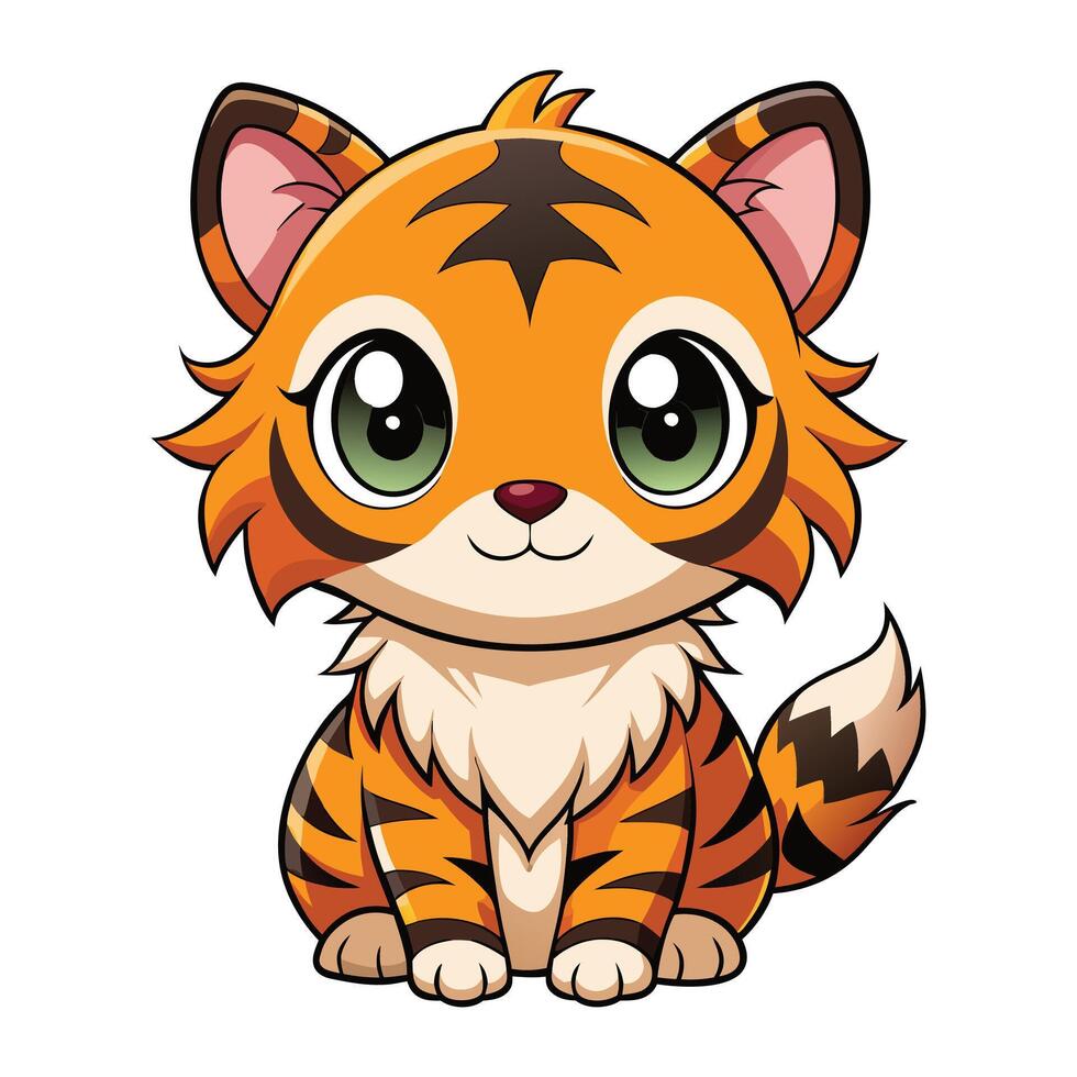 a cartoon tiger vector