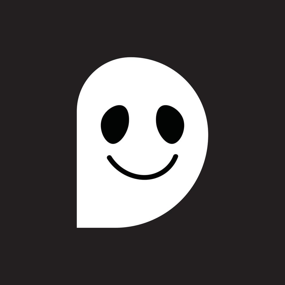 flat minimal ghost cartoon illustration vector