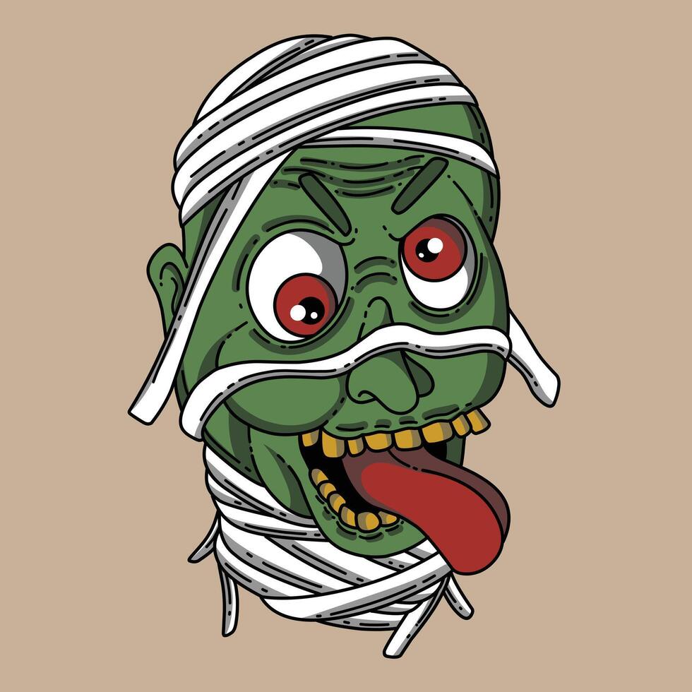 zombie faceart illustration is good to use for branding needs and so on vector