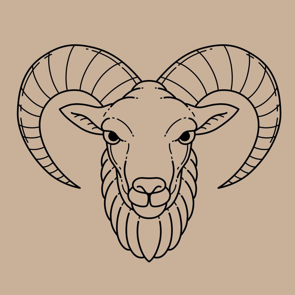 animal goat silhouette logo illustration is good to use for branding needs and so on vector