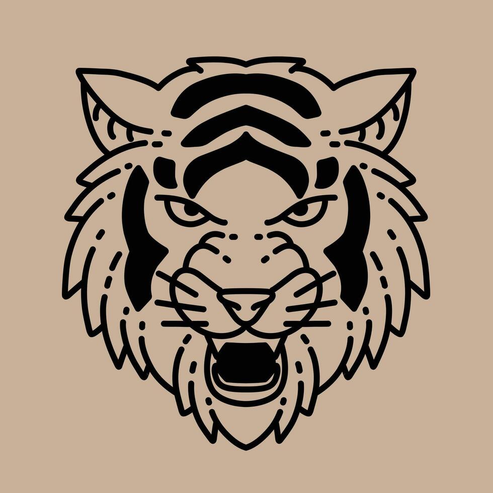tiger animal silhouette logo illustration is good to use for branding needs and so on vector