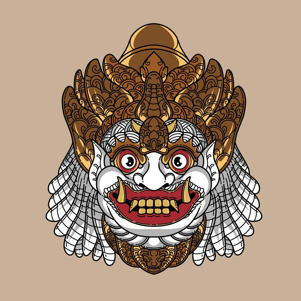 balinese art illustration is good to use for branding needs and so on vector