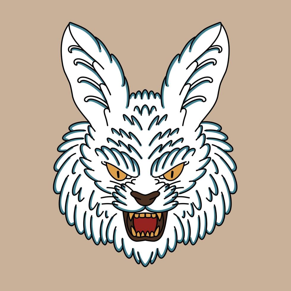 rabbit animal art illustration suitable for use for branding clothing advertising and so on vector