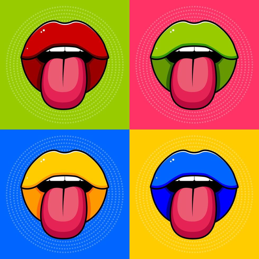 Multicolored background in pop art style. Four segments in pink and green, yellow and blue. vector