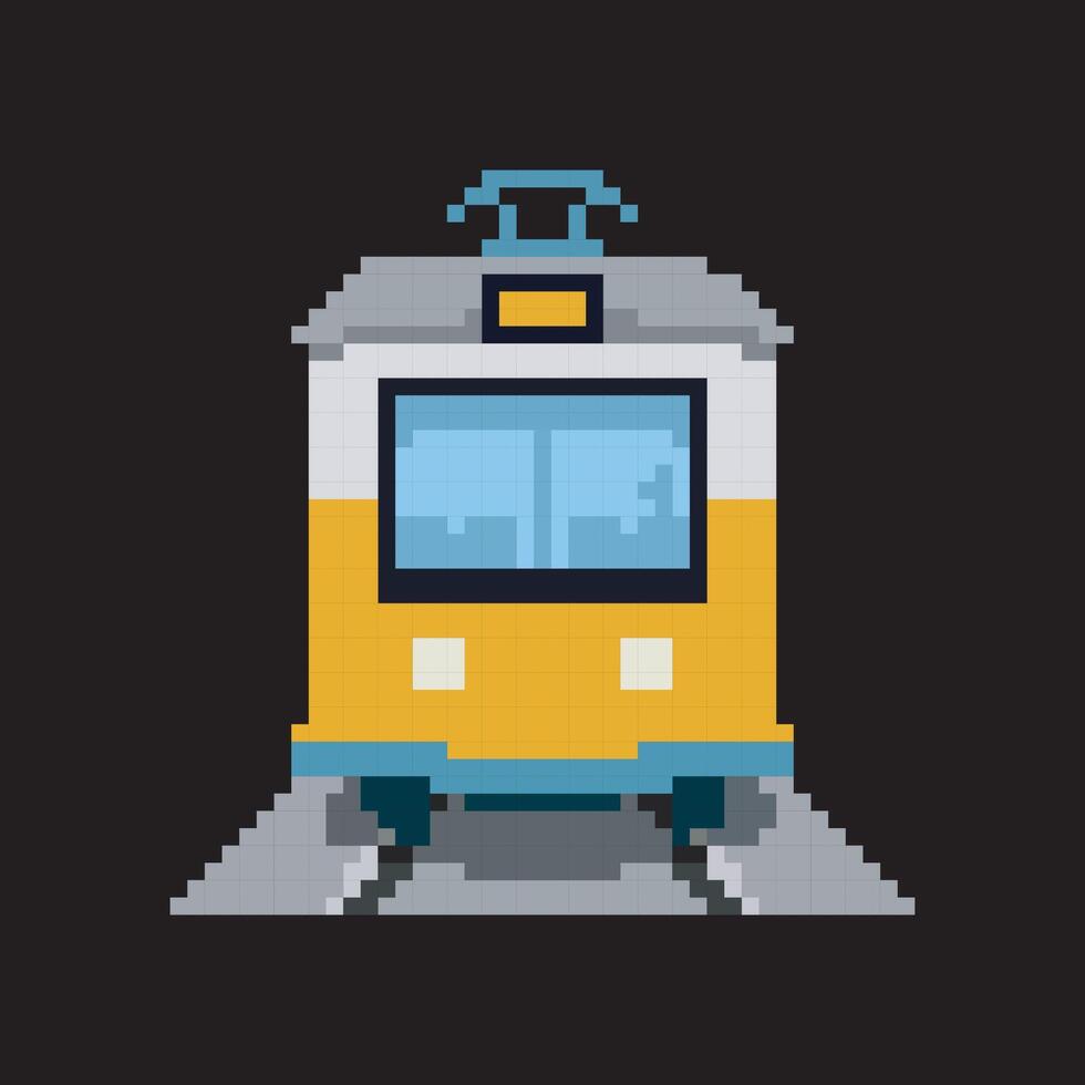 train pixel art, illustration on isolated background. vector
