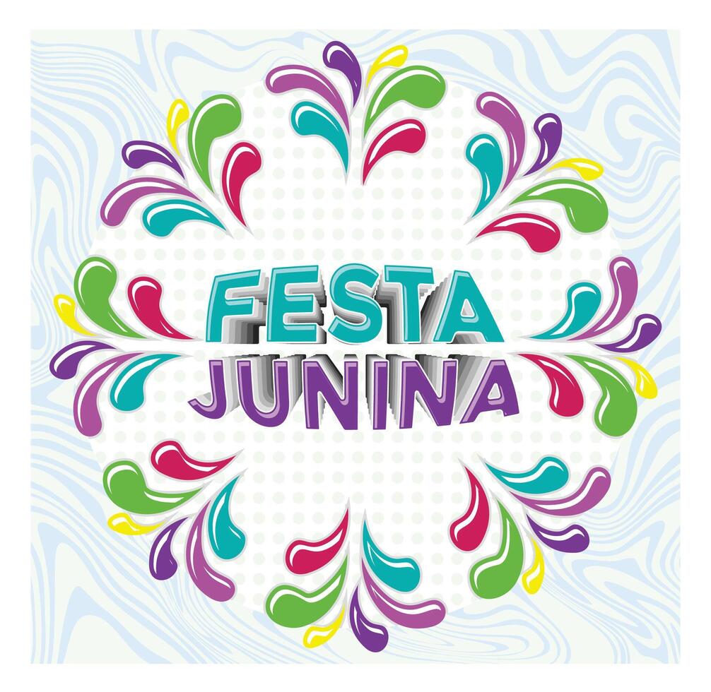 Festa Junina celebration design with colorful fireworks patterns. vector