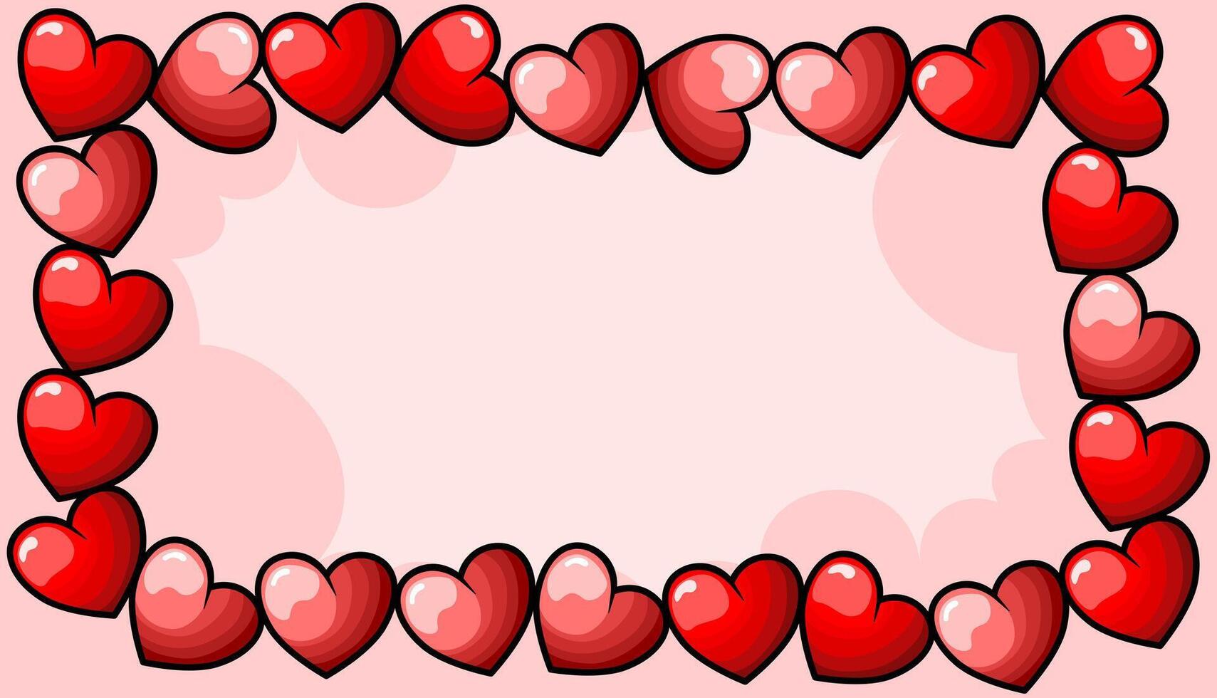 valentine theme background, frame formed from love shape, abstract background illustration vector